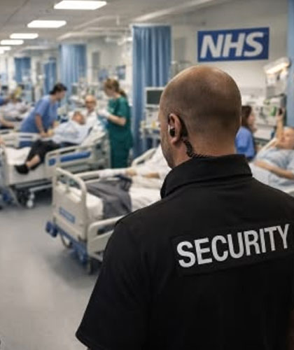Trained hospital security guards monitoring healthcare facility premises in Ahmedabad
