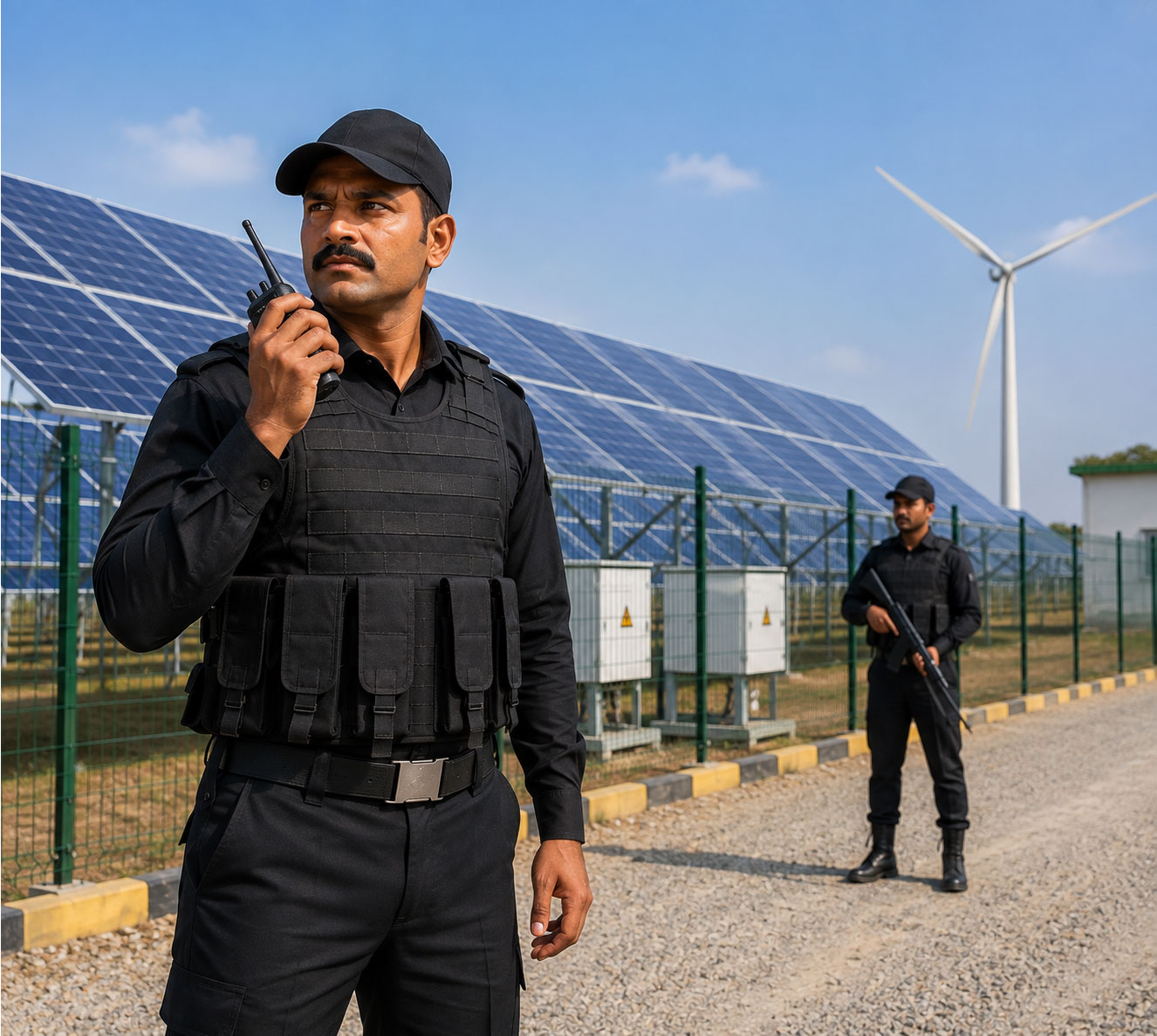 Solar green energy project security services for solar power plants in Ahmedabad